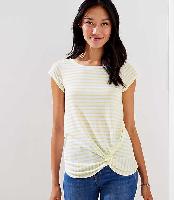 Loft Apparel: Striped Twisted Hem Tee $2.75, Side