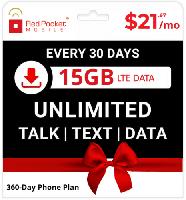 Redpocket 15GB/mth annual plan on AT&T / Sprin