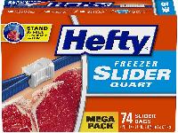 74-Count Hefty Slider Freezer Bags (Quart) $6.49 w