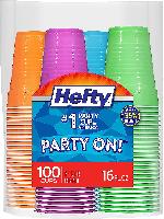 100-Count Hefty 16-Oz Party On Plastic Cups (Assor