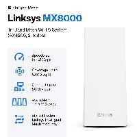 2-Pack Linksys MX8000 Tri-Band AX4000 WiFi 6 Mesh 