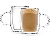 2-Pack 13.5oz JoyJolt Double Wall Glass Coffee Mug