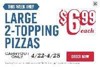 Domino’s Pizza: Large 2-Topping Pizza $6.99 