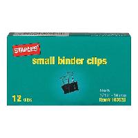 12-Pack Staples Small Binder Clips (Black) $0.40 +