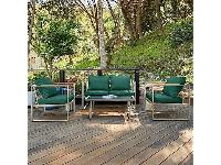 East Oak: 4-Piece Courtyard Patio Furniture Set (C