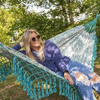 Equip Gray and Blue Jacquard Tree Hammock (81̸