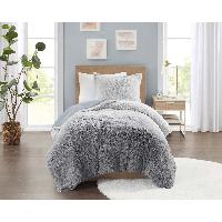 3-Piece Mainstays Shaggy Faux Fur Comforter Bed Se