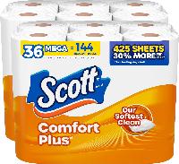 36-Count Scott ComfortPlus 1-Ply Mega Roll Toilet 
