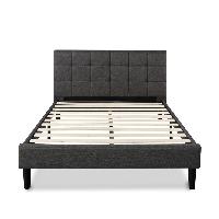 Zinus Lottie Upholstered Standard Bed Frame (Grey,