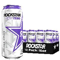 12-Pack 16-Oz Rockstar Pure Zero Energy Drink (Gra