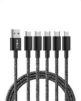 Anker 5-Pack 6′ USB A to USB C Nylon Chargin