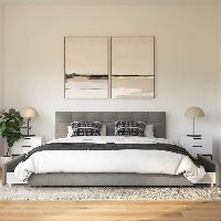 DHP Ryan King Upholstered Bed w/ Storage Drawers (