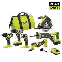 RYOBI ONE+ 18V Cordless 6-Tool Combo Kit with 1.5 