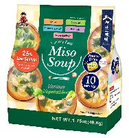 10-Pack Miko Brand 25% Less Sodium Instant Miso So