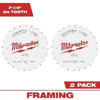2 pack Milwaukee 7-1/4 in. x 24-Tooth Framing Circ