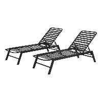 2-Pack Hampton Bay Adjustable Outdoor Strap Chaise