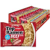 24-Pack 3-Oz Nissin Top Ramen Noodle Soup (Beef Fl