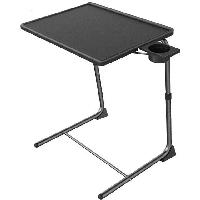 Folding Tray Table w/ Cupholder & Adjustable H
