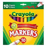 10-Count Crayola Broad Line Markers (Classic Color