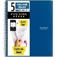 Five Star 5-Subject College Ruled Spiral Notebook 