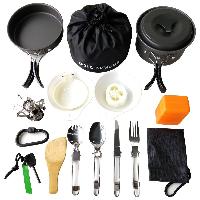 Gold Armour 17 Pieces Camping Cookware Mess Kit Ba