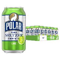 Polar Seltzer Water Lime, 12 fl oz cans, 18 pack $