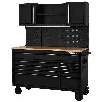 56 in. W x 27.6 in. D 10-Drawer Matte Black Heavy-