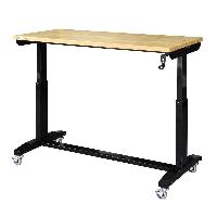 52 in. W x 24 in. D Adjustable Height Solid Wood T