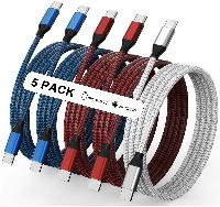 5-Pack MUXA 60W USB-C to USB-C Nylon Braided Charg