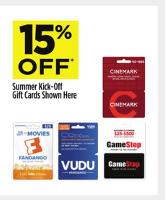 Dollar General in store only, 15% off select gift 