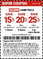 Harbor Freight in store coupon for ICON hand tools