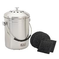 BLACK+DECKER Compost Bin, Stainless Steel, Counter